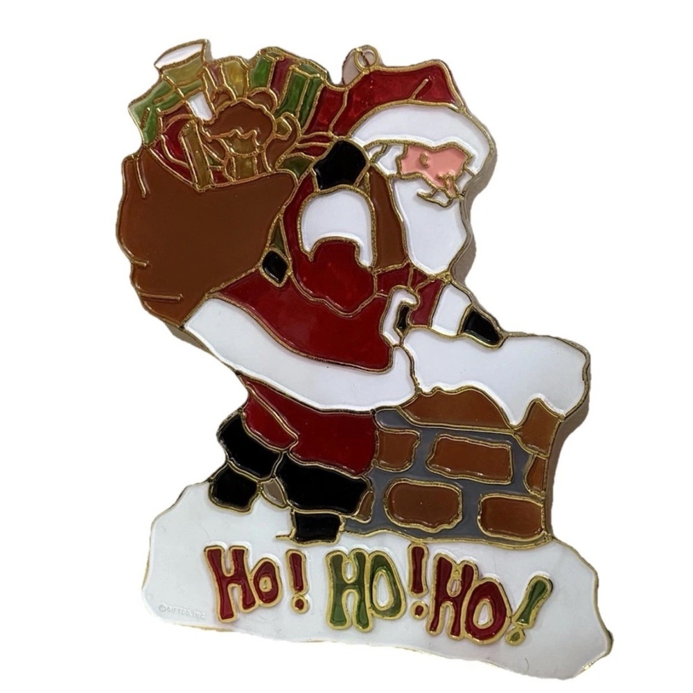 Festive Santa Claus Holiday window decor